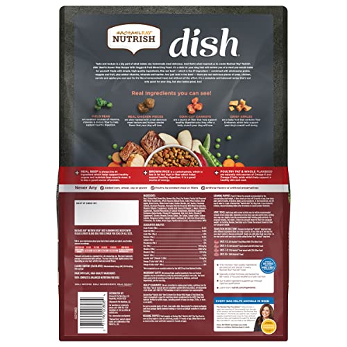 Rachael Ray Nutrish Dish Premium Dry Dog Food, Beef & Brown Rice Recipe with Veggies, Fruit & Chicken, 11.5 Pound Bag