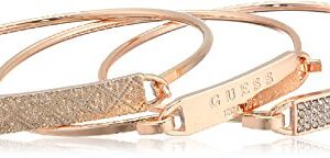 Guess 3 Piece Tension ID Rose Gold Bangle Bracelet