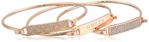 guess 3 piece tension id rose gold bangle bracelet