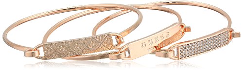 Guess 3 Piece Tension ID Rose Gold Bangle Bracelet