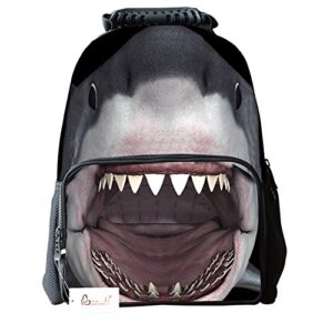 ibeauti unisex school backpack, large capacity 3d vivid animal shark backpack back to school bag backpack (shark)