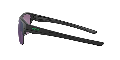 Oakley Men's OO9316 Thinlink Rectangular Sunglasses, Matte Black/Jade Iridium, 63 mm