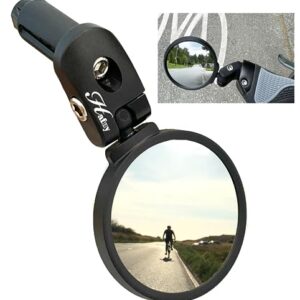 Hafny Bar End Bike / Bicycle Mirror, Stainless Steel Lens , Safe Adjustable Rearview Cycle / E-bike Mirror, HF-MR083 (Black 62mm)