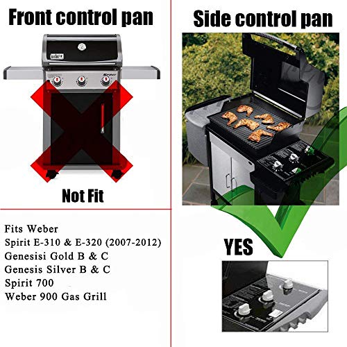 Hisencn Grill Parts Replacement for Weber Spirit 310 E310, Genesis Silver B C, Genesis Platinum B C, Weber 900 (with Side Control Knobs), Stainless Steel Burner 28 1/8" and Flavorizer Bar 22 1/2"