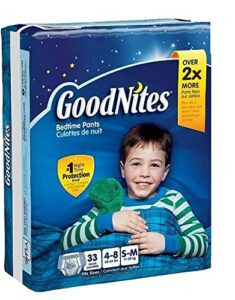 goodnites bedtime pants bedwetting underwear for boys, s-m 33 count