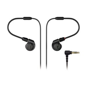 audio-technica ath-e40 professional in-ear monitor headphones, black
