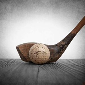 Vintage Golf Wood and Ball on Vintage Background Fine Art Photography Print, Golf Photo, Vintage Golf Artwork