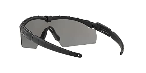 Oakley Men's OO9213 M Frame 2.0 Industrial Rectangular Sunglasses, Matte Black/Grey, 32 mm