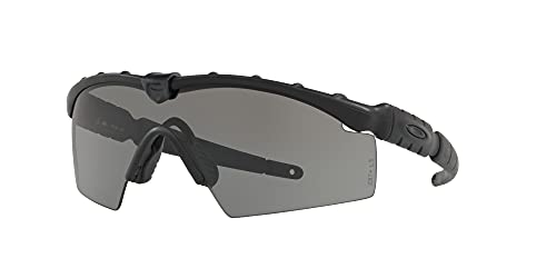 Oakley Men's OO9213 M Frame 2.0 Industrial Rectangular Sunglasses, Matte Black/Grey, 32 mm