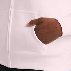 Hanes Women's EcoSmart Full-Zip Hoodie Sweatshirt, Pale Pink, Medium