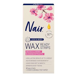 nair hair remover wax ready- strips for legs & body, 40 ct set of 3