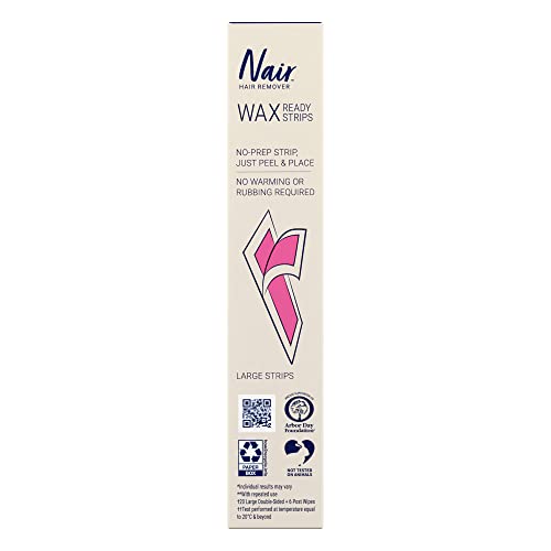 Nair Hair Remover Wax Ready- Strips for Legs & Body, 40 CT Set of 3