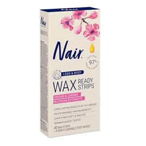 Nair Hair Remover Wax Ready- Strips for Legs & Body, 40 CT Set of 3