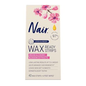 Nair Hair Remover Wax Ready- Strips for Legs & Body, 40 CT Set of 3