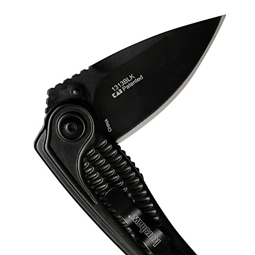 Kershaw Spoke Pocket Knife, 2" 4Cr14 Steel Blade with BlackWash Coatin, Compact Assisted-Opening EDC