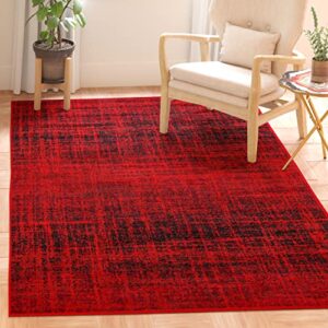 safavieh adirondack collection area rug - 5'1" x 7'6", red & black, modern abstract design, non-shedding & easy care, ideal for high traffic areas in living room, bedroom (adr116f)
