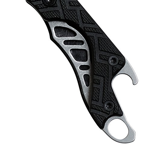 Kershaw Cinder Multi-Function Folding Pocketknife (1025); 1.4 Inch 3Cr13 Stonewashed Blade; Manual Opening; Liner Lock; Bottle Opener; Keychain Carry; Black Glass-Filled Nylon Handle; 0.9 oz