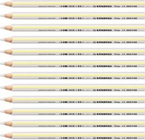 stabilo colouring pencil trio thick - pack of 12 - white