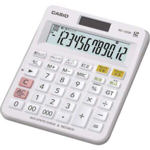 Casio MJ-120W-N Standard Calculator, Mini Just Type, 12 Digits