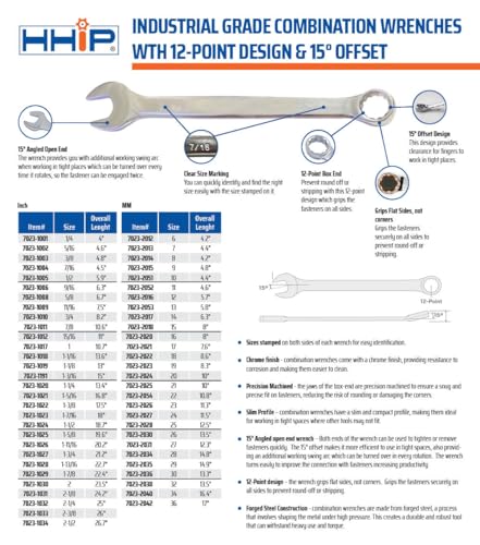 HHIP 7023-1005 Combination Wrench, 1/2"