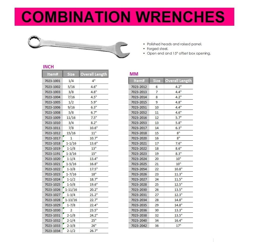 HHIP 7023-1005 Combination Wrench, 1/2"