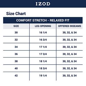 IZOD Men's Comfort Stretch Denim Jeans (Relaxed Fit), Indigo Blast, 34W x 32L