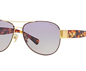 COACH HC7059-92482P Sunglasses L138 GOLD PURPLE/PURPLE CONFE w/PURPLE GREY GRADIENT 58mm