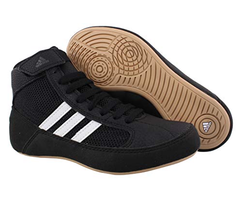 adidas Boy's HVC Wrestling Shoe, Black/White, 3 Little Kid