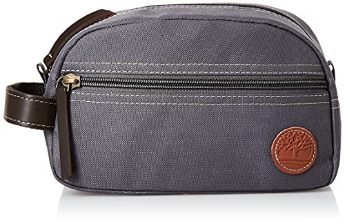 Timberland Men's Toiletry Bag Canvas Travel Kit Organizer, Charcoal, One Size