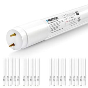 parmida 20-pack 4ft led t8 hybrid type a+b light tube, 18w, plug & play or ballast bypass, single-ended or double-ended connection, 2200lm, frosted cover, t8 t10 t12, ul - 3000k