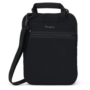 targus 11.6-12 inch laptop case vertical messenger bag or tablet carrying case travel laptop bag with hideaway handles, cross shoulder strap convertible sleeve/shoulder bag design, black (tss912)