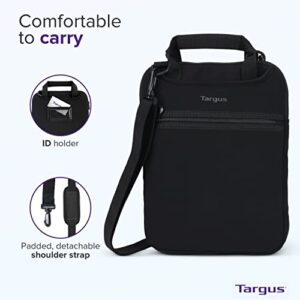 Targus Vertical Slipcase Messenger Bag Travel Laptop Bag with Hideaway Handles, Cross Shoulder Strap, Protective Padding for 14-Inch Laptop, Black (TSS913)