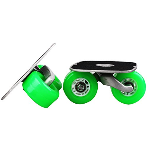 JINCAO Green Portable Roller Road Drift Skates Plate Anti-Slip Board Aluminum Truck with PU Wheels with ABEC-7 608 Bearings