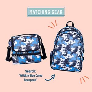 Wildkin Two Compartment Insulated Lunch Bag for Boys & Girls, Perfect for Early Elementary Lunch Box Bag, Ideal Size for Packing Hot or Cold Snacks for School & Travel Lunch Bags (Blue Camo)