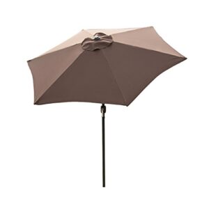 silverylake 8ft outdoor patio umbrella, uv protection and water proof umbrella for backyard, poolside, deck and garden brown