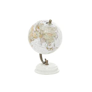 Deco 79 Marble Globe, 5" x 5" x 8", White