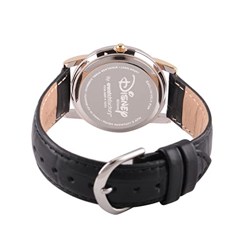 Disney Mickey Mouse Adult Classic Cardiff Articulating Hands Analog Quartz Leather Strap Watch