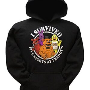 Five Nights at Freddy's Survived Boys Youth Pullover Hoodie Licensed (Small) Black