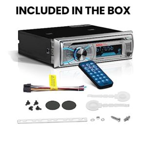 BOSS Audio Systems MR508UABS Marine Boat Stereo - Single Din, Bluetooth Audio and Calling Head Unit, AM/FM Radio Receiver, CD Player, Weatherproof, USB
