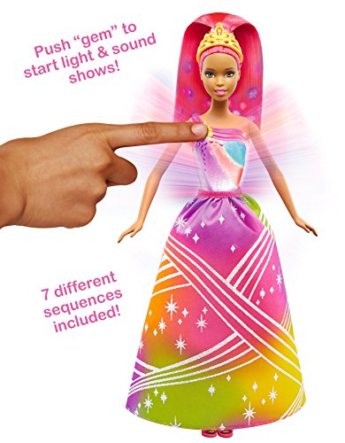 Barbie Rainbow Princess Lights and Sounds African-American Doll