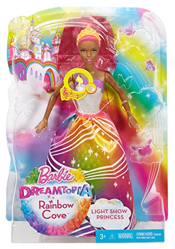 Barbie Rainbow Princess Lights and Sounds African-American Doll