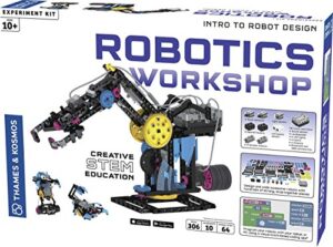 thames & kosmos robotics workshop model building & science experiment kit | build & program 10 robots with ultrasonic sensors | program & control with app for ios & android