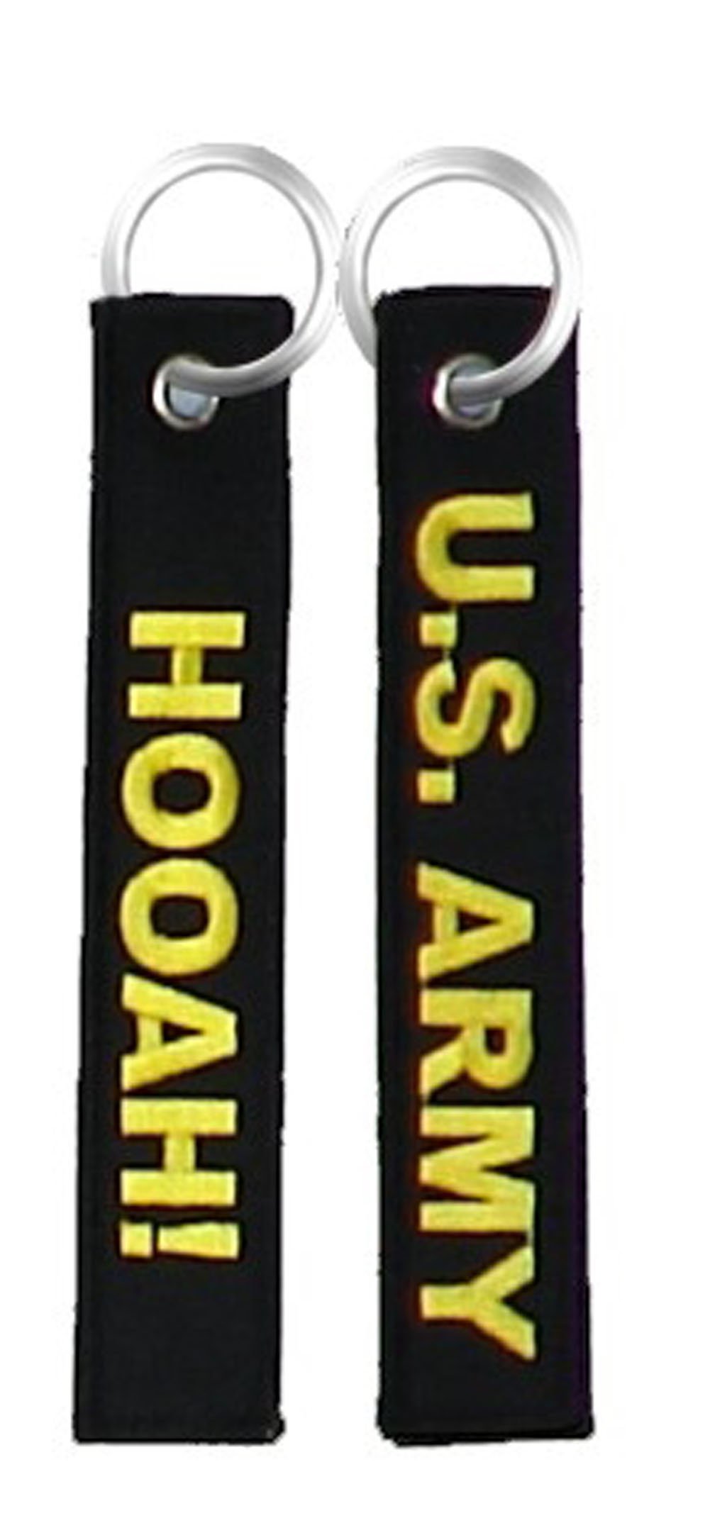 U.S. Army HOOAH! Black Embroidered Key Chain