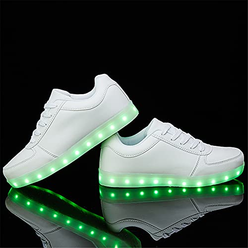 SANYES USB Charging Light Up Shoes Sports LED Shoes Dancing Sneakers SYDB551-White-38