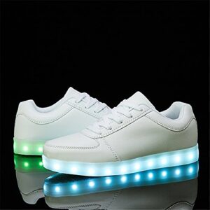 SANYES USB Charging Light Up Shoes Sports LED Shoes Dancing Sneakers SYDB551-White-38