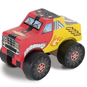 Melissa & Doug Decorate-Your-Own Wooden Craft Kits Set - Race Car and Monster Truck