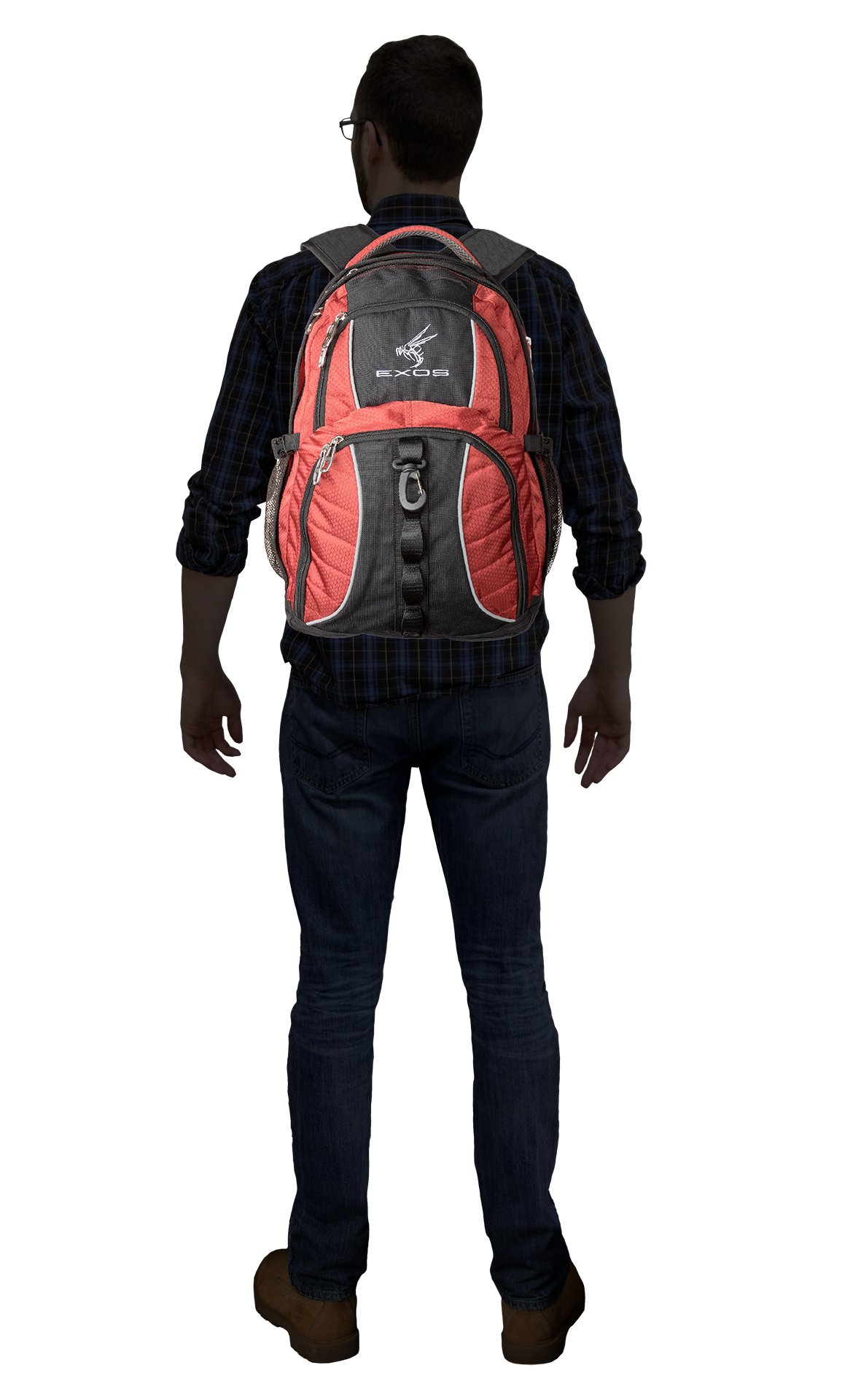 Exos Backpack, (laptop, travel, academics or business) Urban Commuter (Red with Black Trim)