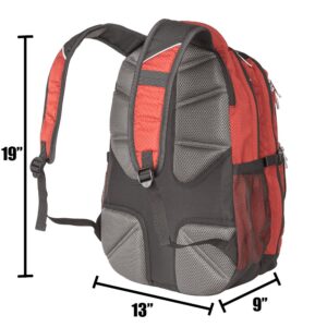 Exos Backpack, (laptop, travel, academics or business) Urban Commuter (Red with Black Trim)