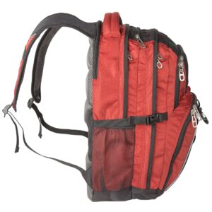 Exos Backpack, (laptop, travel, academics or business) Urban Commuter (Red with Black Trim)