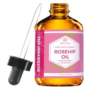 Leven Rose Rosehip Seed Oil, 100% Pure Organic Unrefined Cold Pressed Anti Aging Rose Hip Moisturizer for Hair Skin & Nails, 4 Fl. oz…